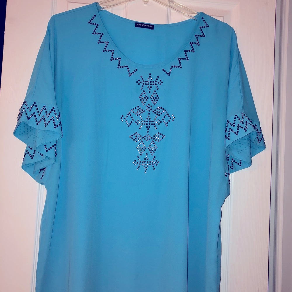 !!!2 for $10!!!Cha Cha Vente Teal Top